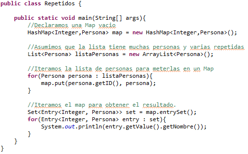 Java - Como eliminar rápidamente elementos repetidos de una colección ...