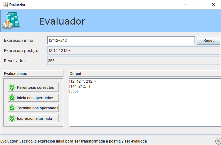 Evaluador de cadenas Postfijas