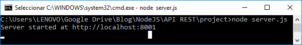 API REST - start nodejs