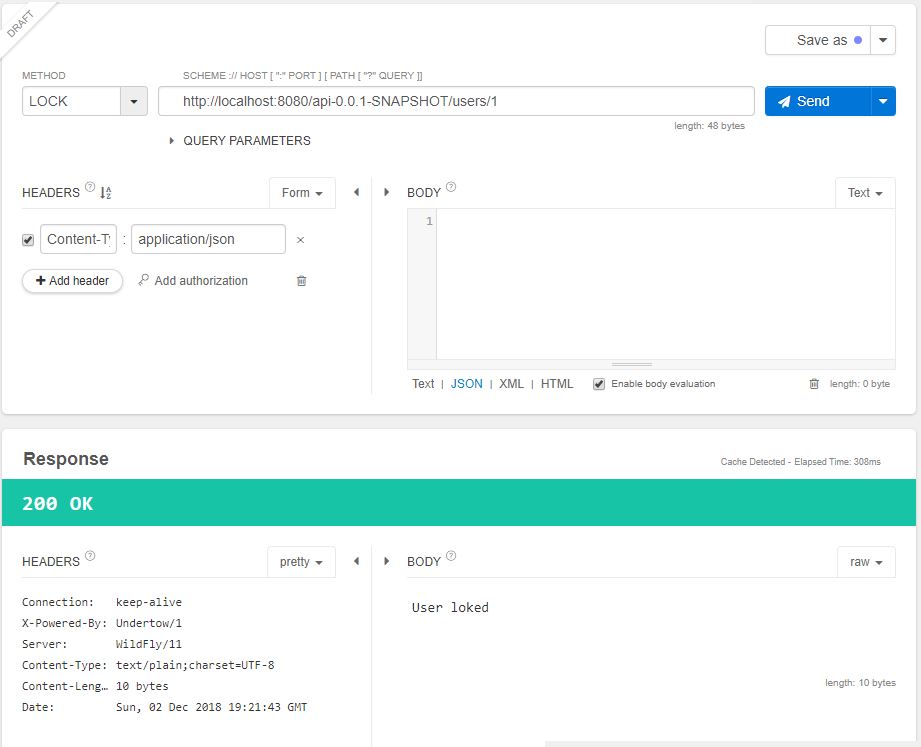 HTTP method extension LOCK