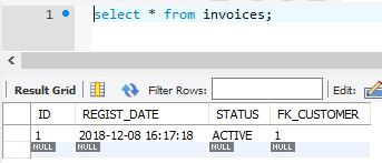 JPA OneToOne invoices table