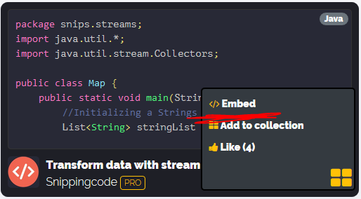 Snipping code - Embeber Snips